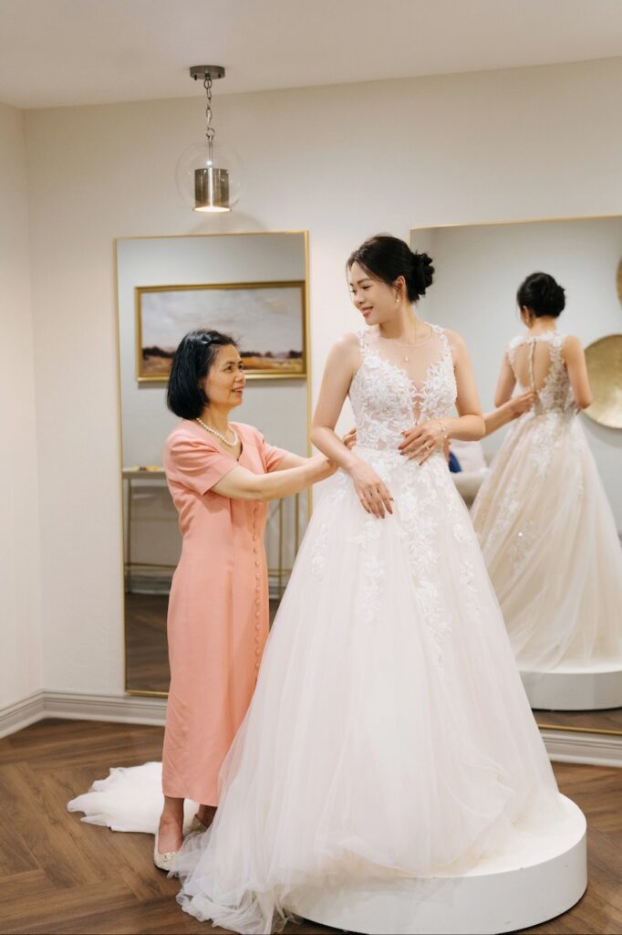 off the rack aline wedding dress los angeles california bridal store