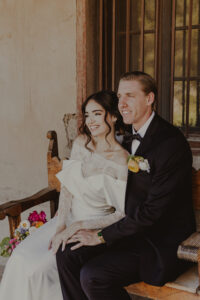 bride wearing off the rack wedding dress from whittier california bridal store