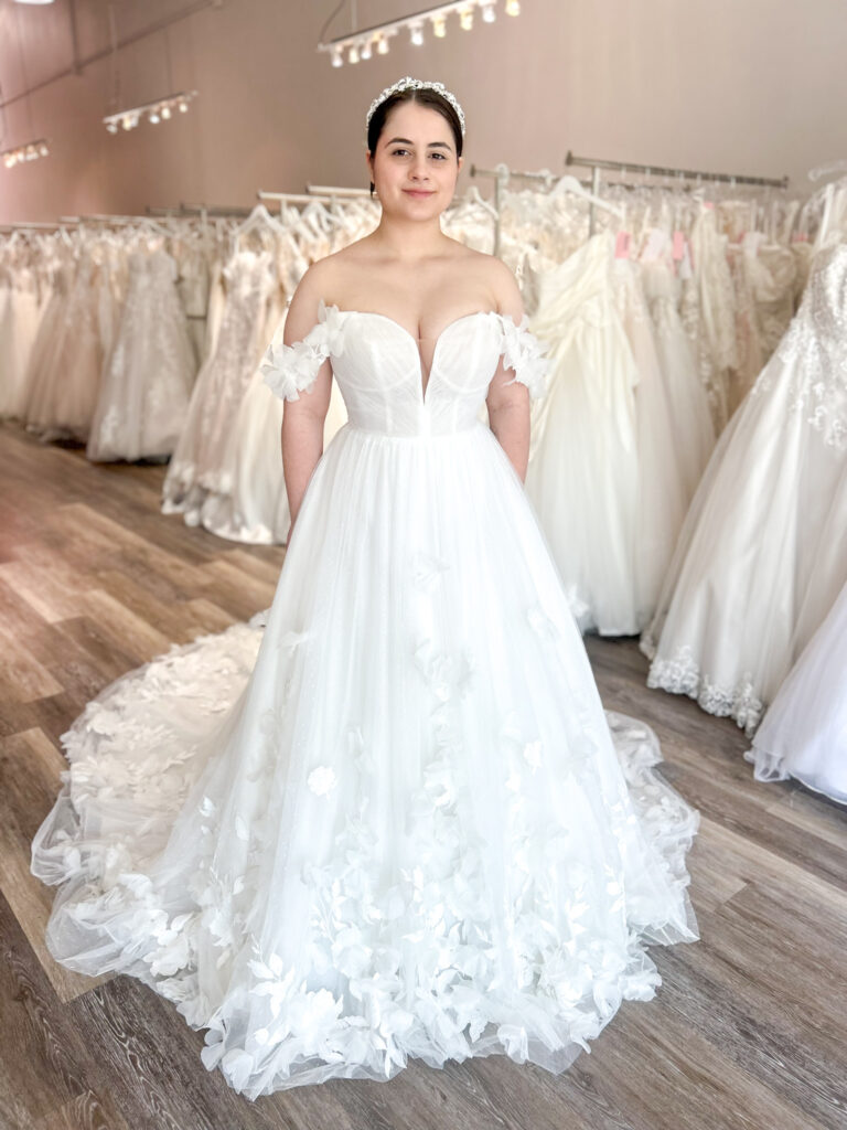 wedding dress shopping in bay area bridal store