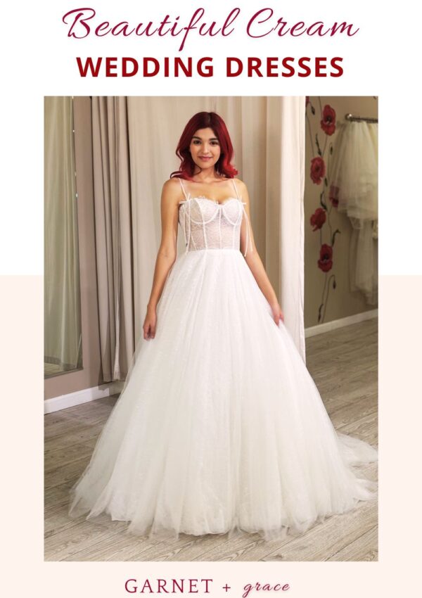 beautiful cream wedding dress whittier california bridal store