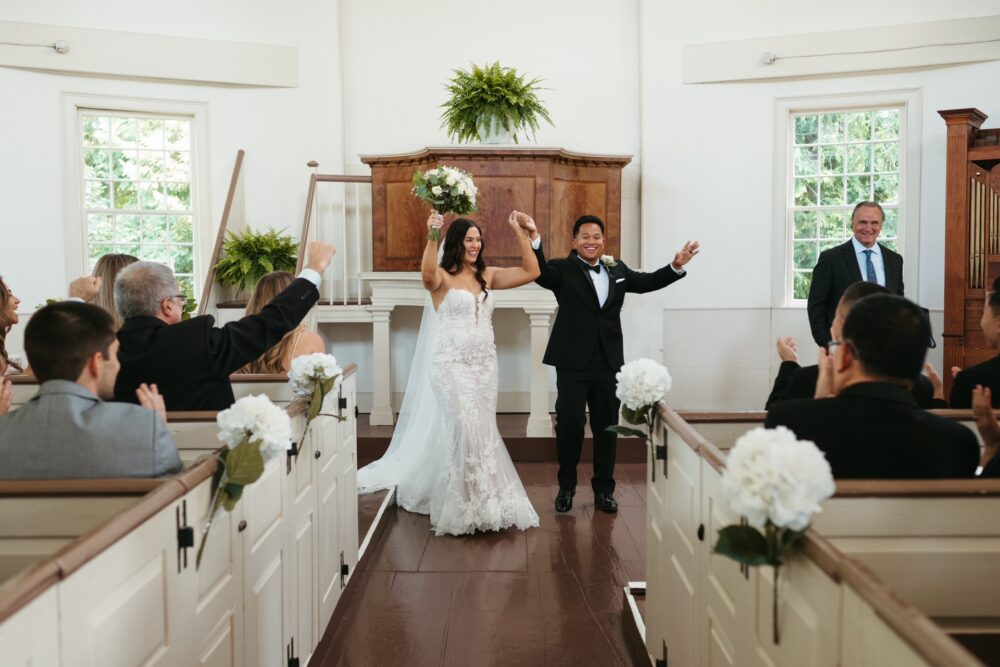 bride wearing off the rack wedding dress california bridal store